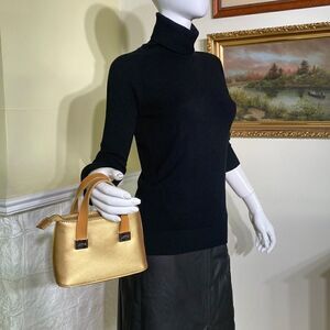 NWOT Lotte Gold Leather Mini Satchel Bag